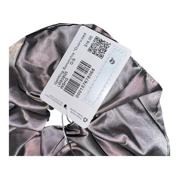 Lululemon Uplifting Oversized Satin Scrunchie Warm Ash Grey NWT Sold Out OS - Picture 5 of 6
